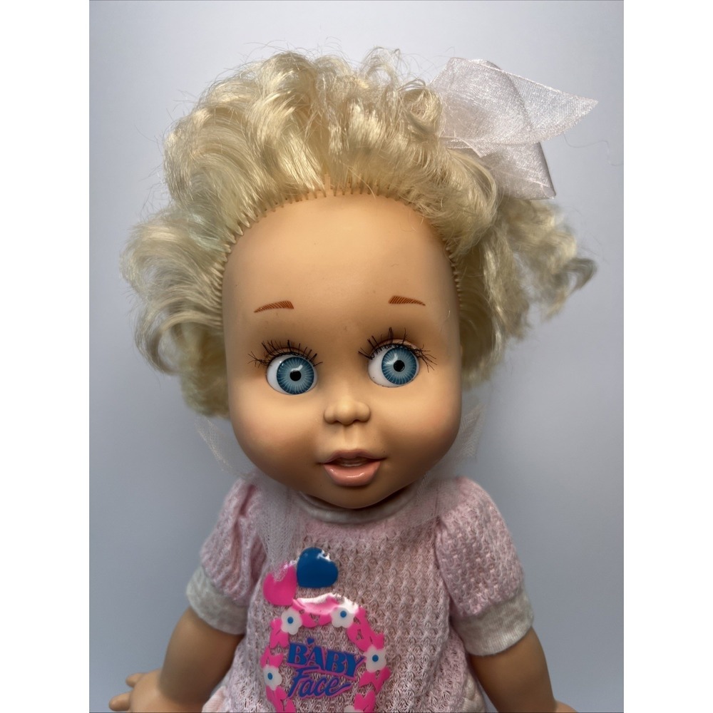 Vintage 1990 Galoob Baby Face So Innocent Cynthia #7 Original Top Blue Eyes - Picture 7 of 16